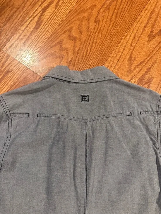 5.11 Tactical Blue Gray Long Sleeve Snap-Up Shirt with Pockets size M - Picture 9 of 12